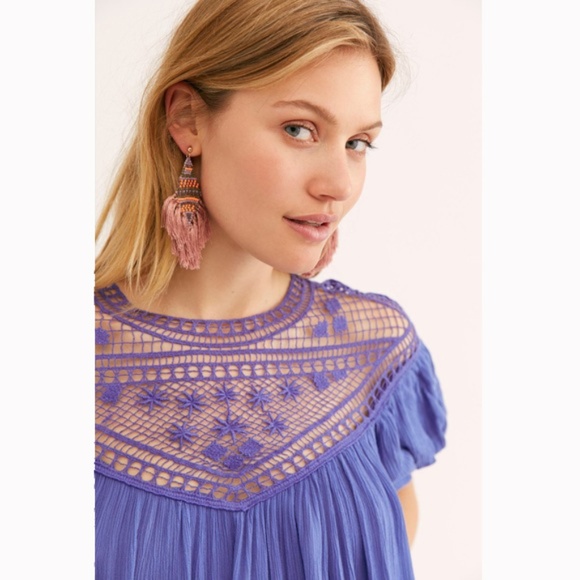 Free People Tops - Free People Gemini Season Blouse Lilac NWT